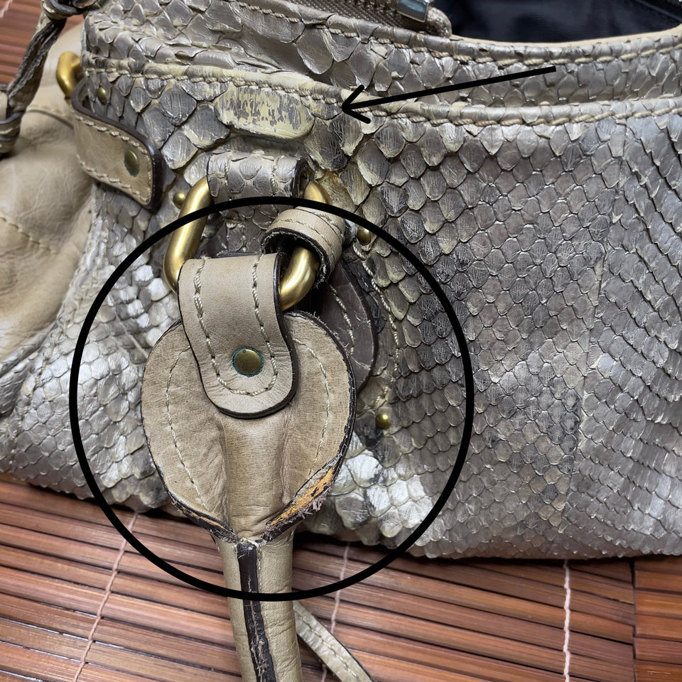 Pre-owned CHLOÉ 2008 limited editon python paddington bag
