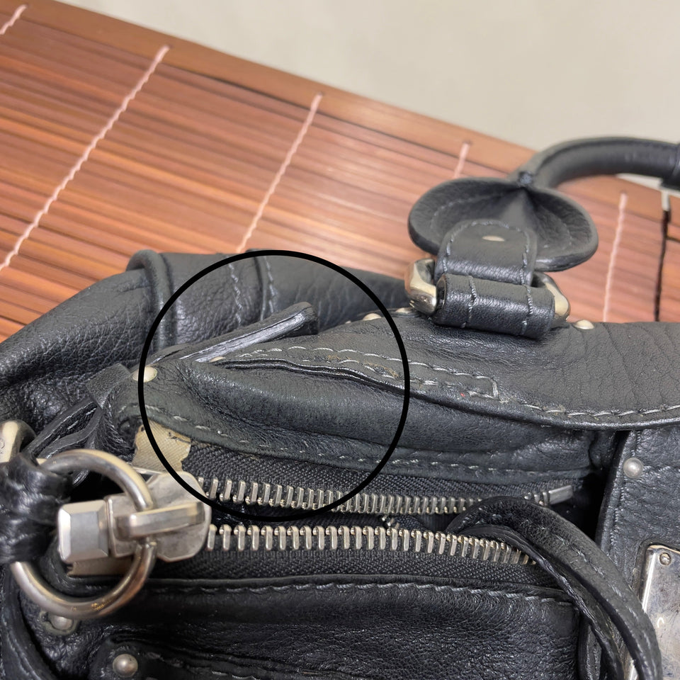 Pre-owned CHLOÉ 2008 lambskin paddington with lucite x metal padlock