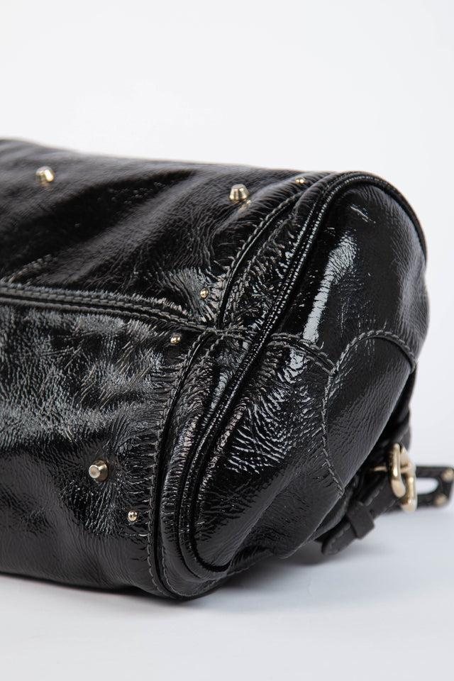 Pre-owned 2000s Chloe Black Patent Leather Paddington Shoulder Bag