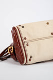 Pre-owned 2000s Chloe Beige Canvas and Patent Leather Small Paddington Bag