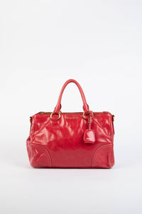 Pre-owned 2000s Miu Miu Red Leather Tote Bag