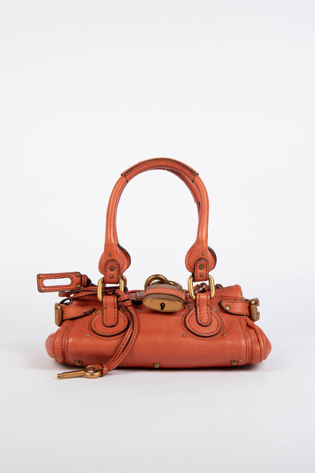Pre-owned 2000s Chloe Burnt Orange Leather Paddington Small Shoulder Bag