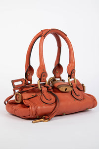 Pre-owned 2000s Chloe Burnt Orange Leather Paddington Small Shoulder Bag