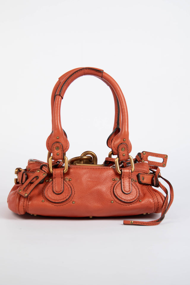 Pre-owned 2000s Chloe Burnt Orange Leather Paddington Small Shoulder Bag