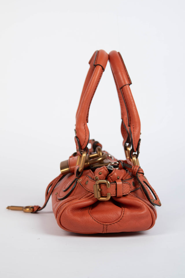 Pre-owned 2000s Chloe Burnt Orange Leather Paddington Small Shoulder Bag