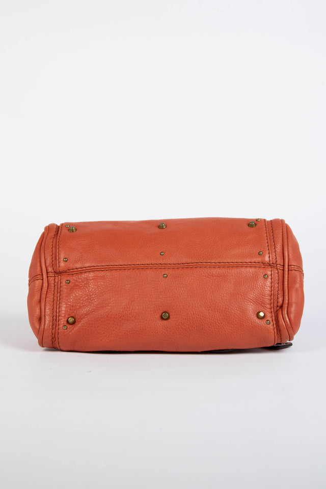 Pre-owned 2000s Chloe Burnt Orange Leather Paddington Small Shoulder Bag