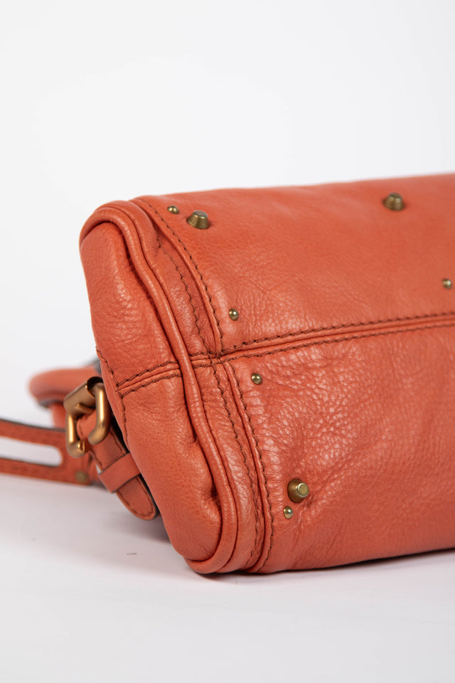 Pre-owned 2000s Chloe Burnt Orange Leather Paddington Small Shoulder Bag