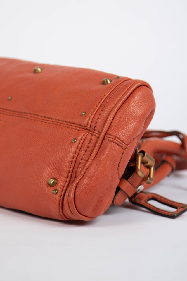 Pre-owned 2000s Chloe Burnt Orange Leather Paddington Small Shoulder Bag