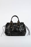 Pre-owned 2000s Miu Miu Black Vitello Shoulder Bag