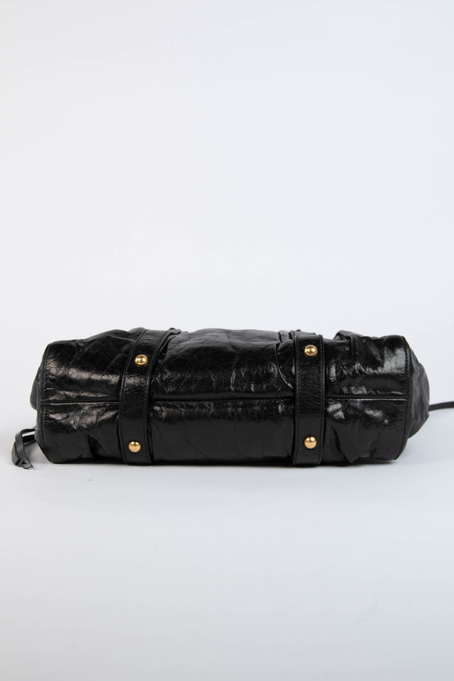 Pre-owned 2000s Miu Miu Black Vitello Shoulder Bag