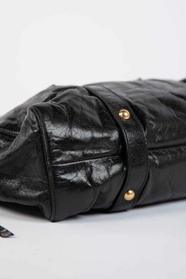 Pre-owned 2000s Miu Miu Black Vitello Shoulder Bag