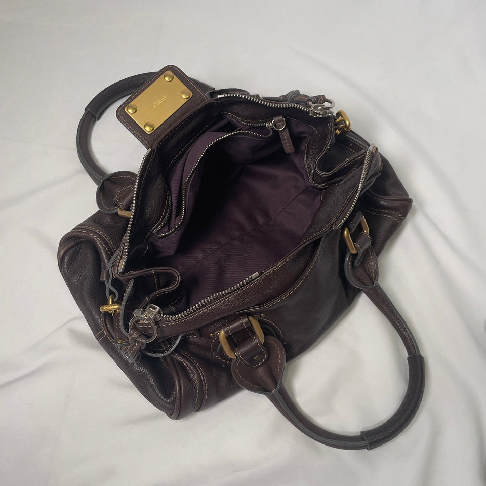 Pre-owned CHLOÉ 2011 brown paddington bag Swarovski