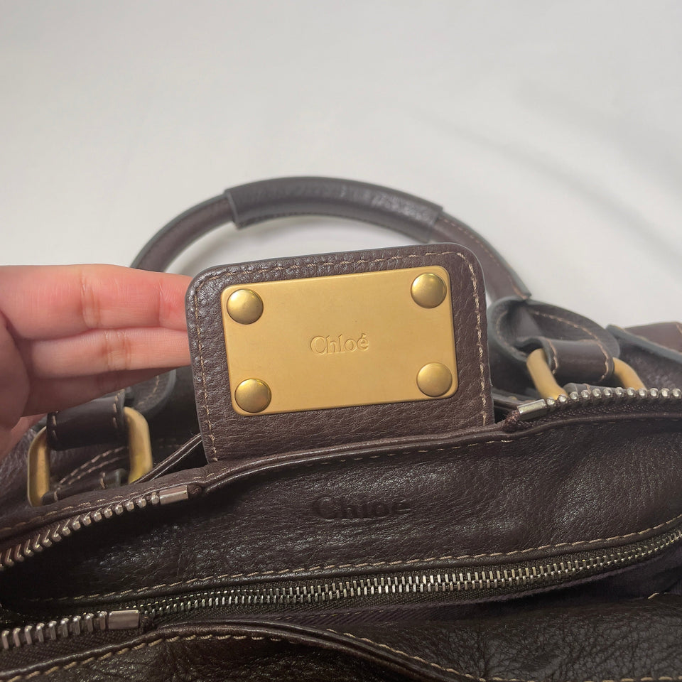 Pre-owned CHLOÉ 2011 brown paddington bag Swarovski