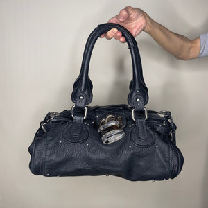 Pre-owned CHLOÉ 2008 lambskin paddington with lucite x metal padlock