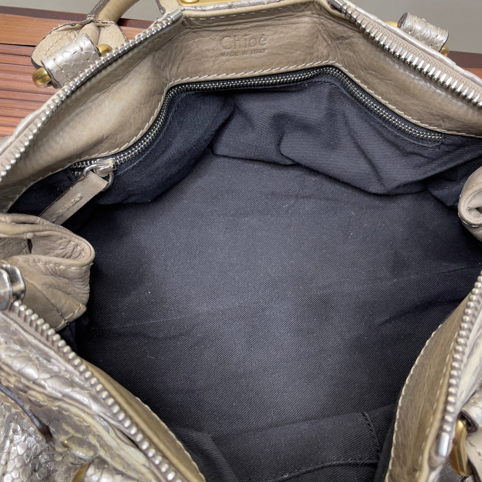 Pre-owned CHLOÉ 2008 limited editon python paddington bag