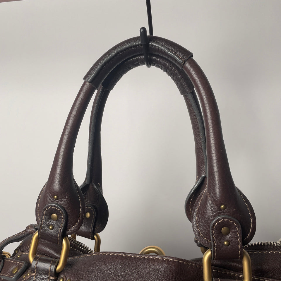 Pre-owned CHLOÉ 2011 brown paddington bag Swarovski