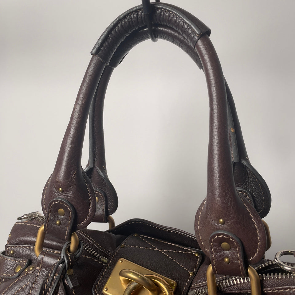 Pre-owned CHLOÉ 2011 brown paddington bag Swarovski