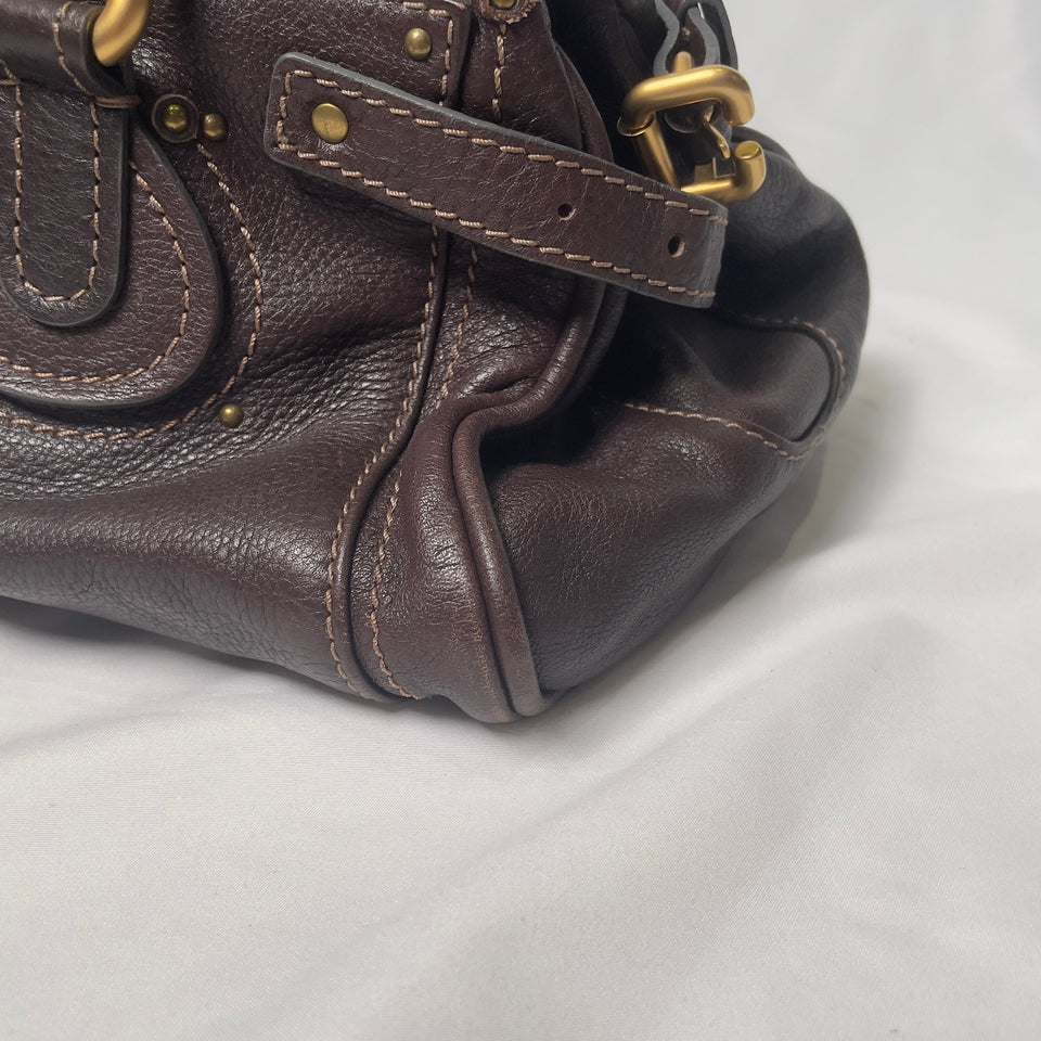 Pre-owned CHLOÉ 2011 brown paddington bag Swarovski