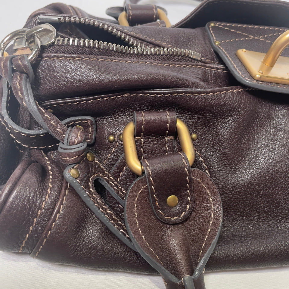 Pre-owned CHLOÉ 2011 brown paddington bag Swarovski