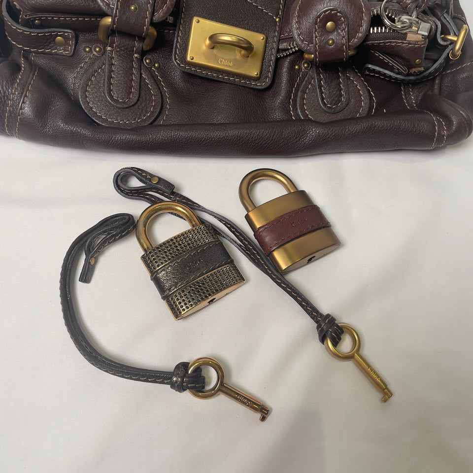 Pre-owned CHLOÉ 2011 brown paddington bag Swarovski