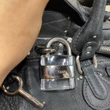 Pre-owned CHLOÉ 2008 lambskin paddington with lucite x metal padlock