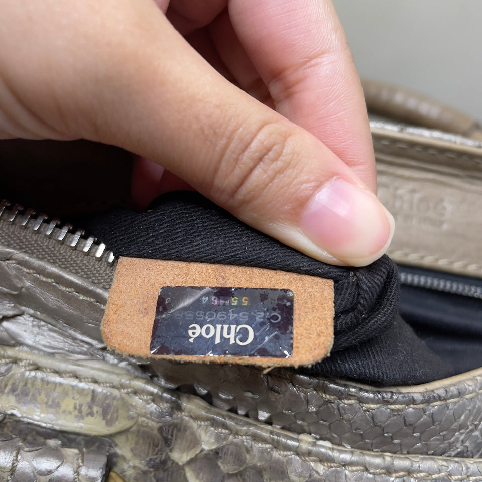 Pre-owned CHLOÉ 2008 limited editon python paddington bag