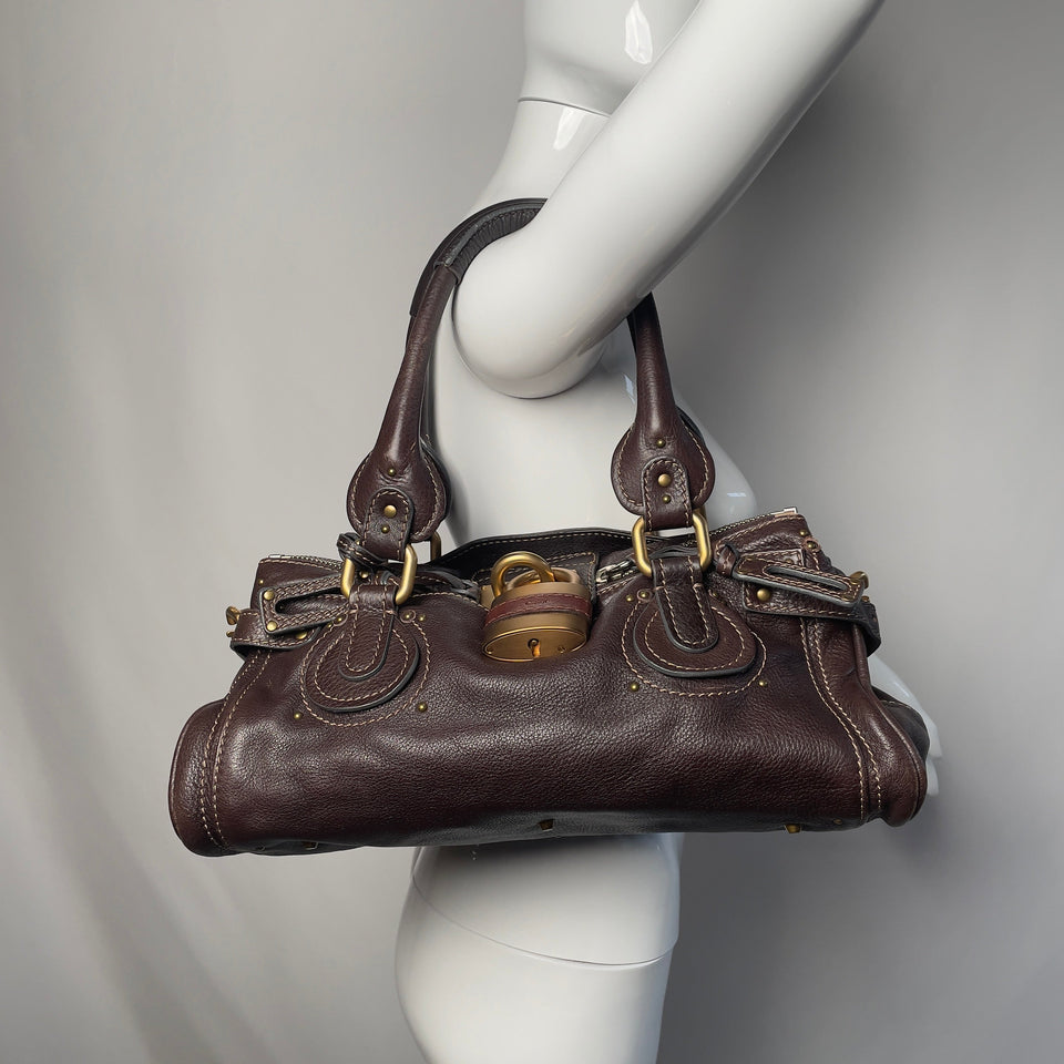 Pre-owned CHLOÉ 2011 brown paddington bag Swarovski