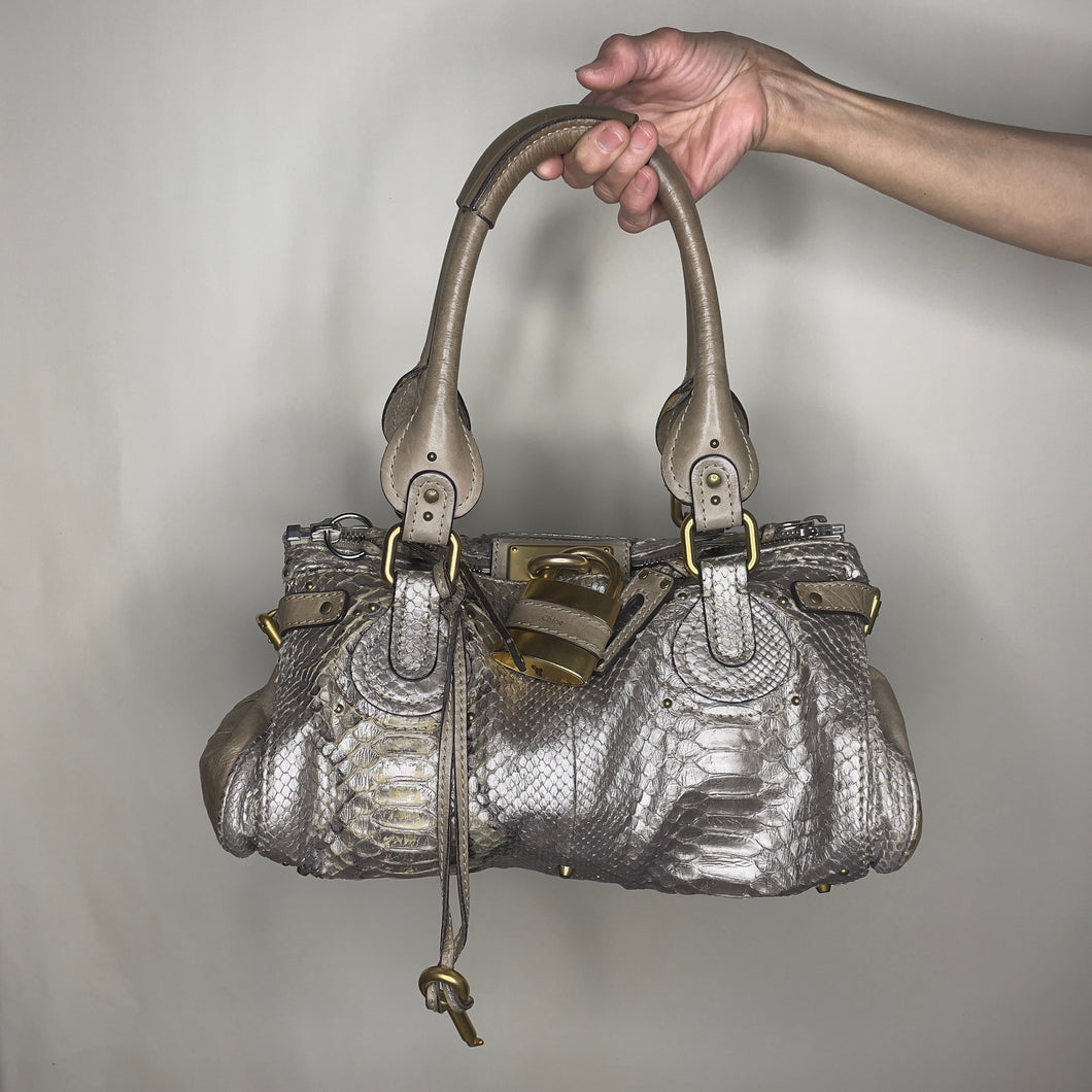 Pre-owned CHLOÉ 2008 limited editon python paddington bag