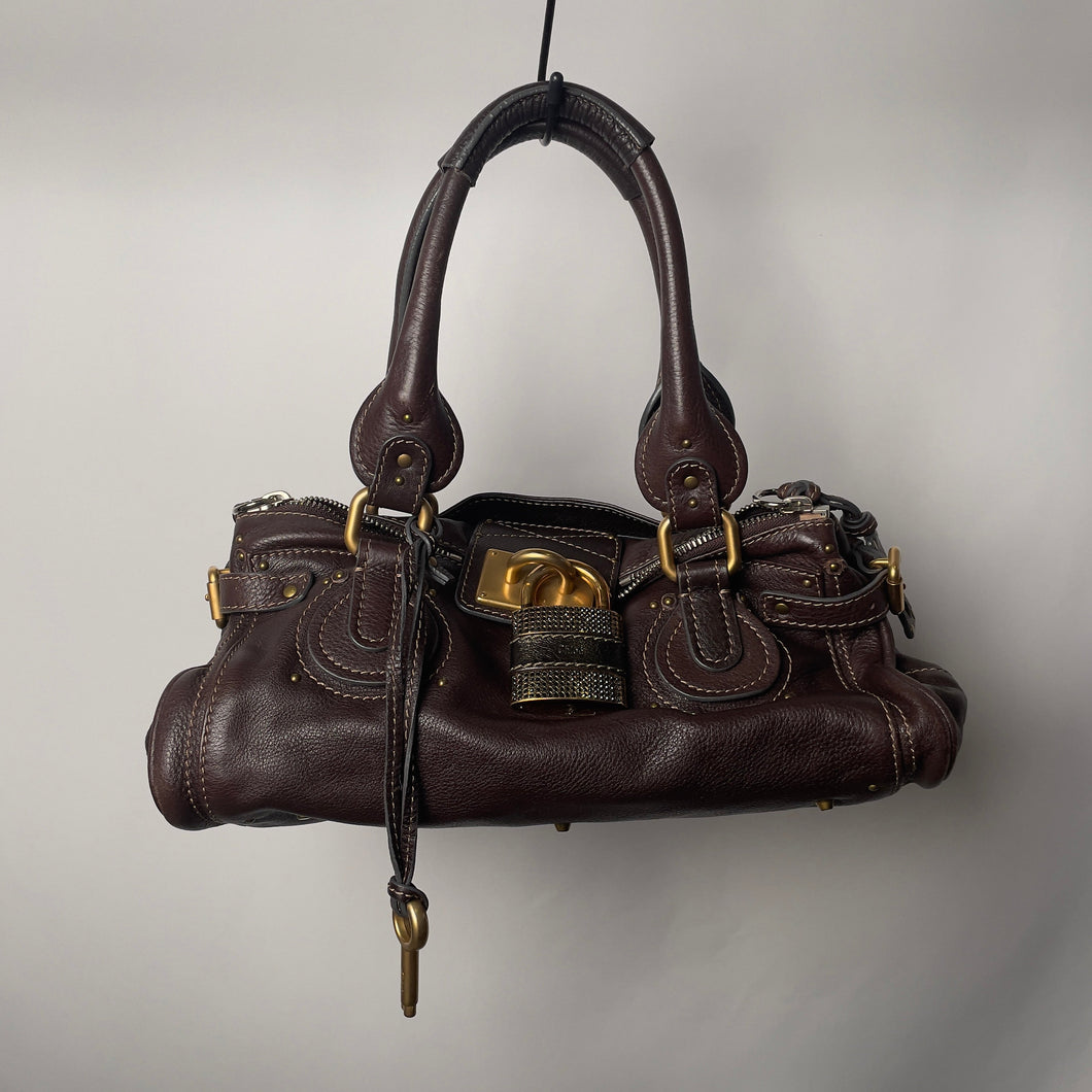 Pre-owned CHLOÉ 2011 brown paddington bag Swarovski