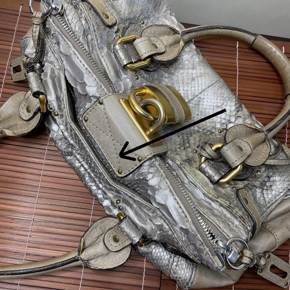 Pre-owned CHLOÉ 2008 limited editon python paddington bag