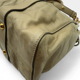 Pre-owned Miu Miu handbag Vitello Lux with shoulder strap made of beige leather