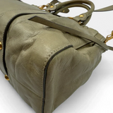 Pre-owned Miu Miu handbag Vitello Lux with shoulder strap made of beige leather