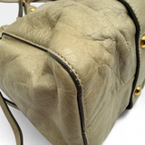 Pre-owned Miu Miu handbag Vitello Lux with shoulder strap made of beige leather