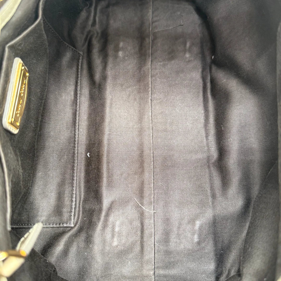 Pre-owned Miu Miu handbag Vitello Lux with shoulder strap made of beige leather