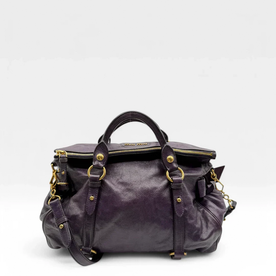 Miu Miu handbag Vitello Satchel purple