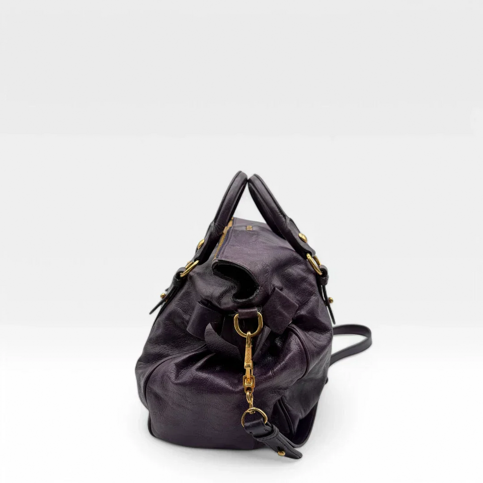 Miu Miu handbag Vitello Satchel purple