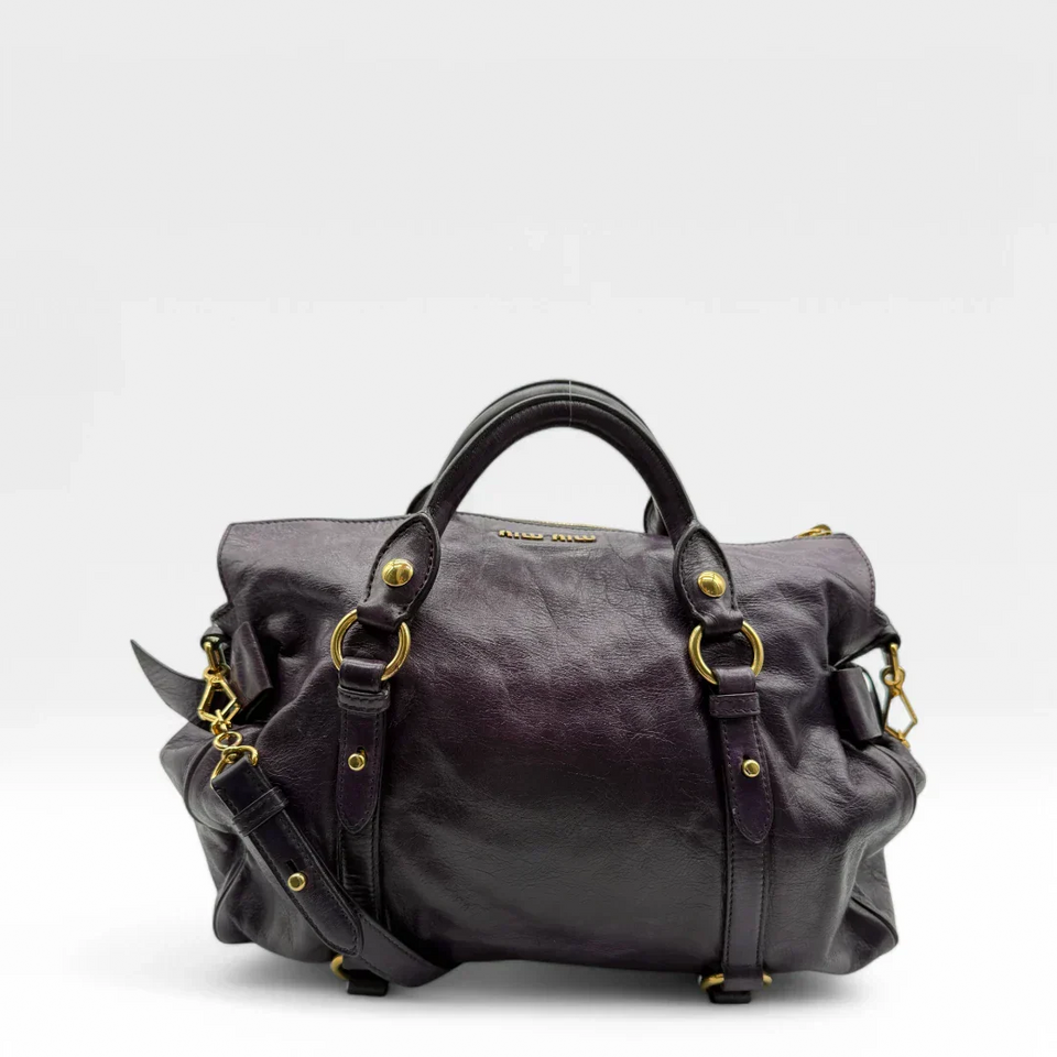 Miu Miu handbag Vitello Satchel purple