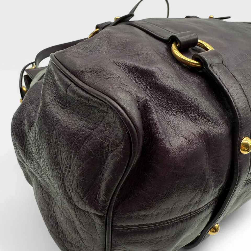 Miu Miu handbag Vitello Satchel purple