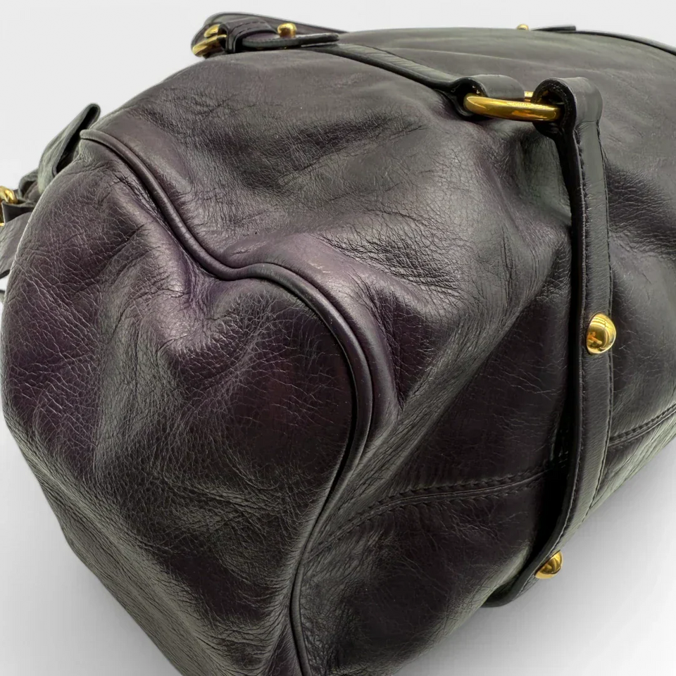 Miu Miu handbag Vitello Satchel purple