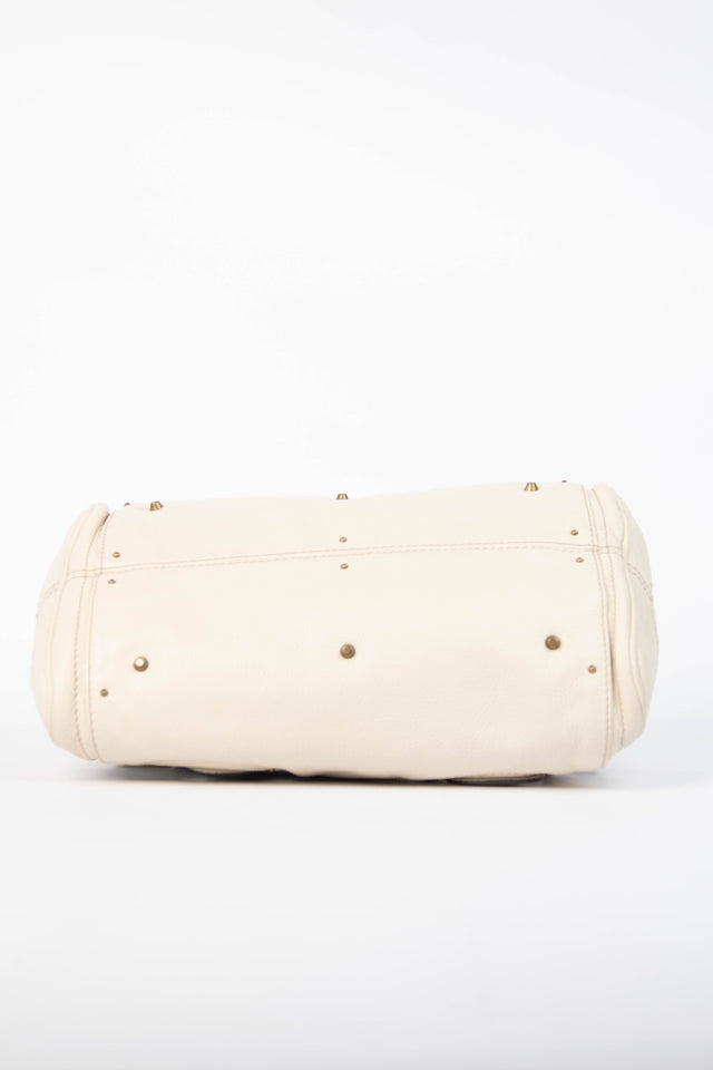 Pre-owned 2000s Chloe Cream Leather Paddington Shoulder Bag