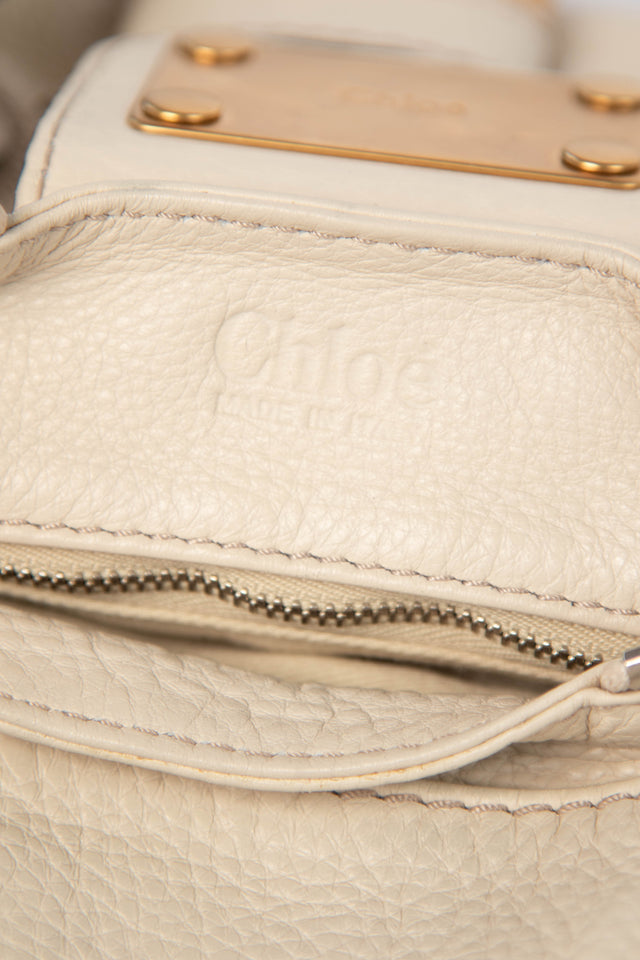 Pre-owned 2000s Chloe Cream Leather Paddington Shoulder Bag