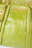 Pre-owned 2000s Miu Miu Green Vitello Shoulder Bag
