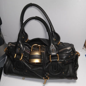 Pre-owned Chloe Handbag Paddington Black with Padlock