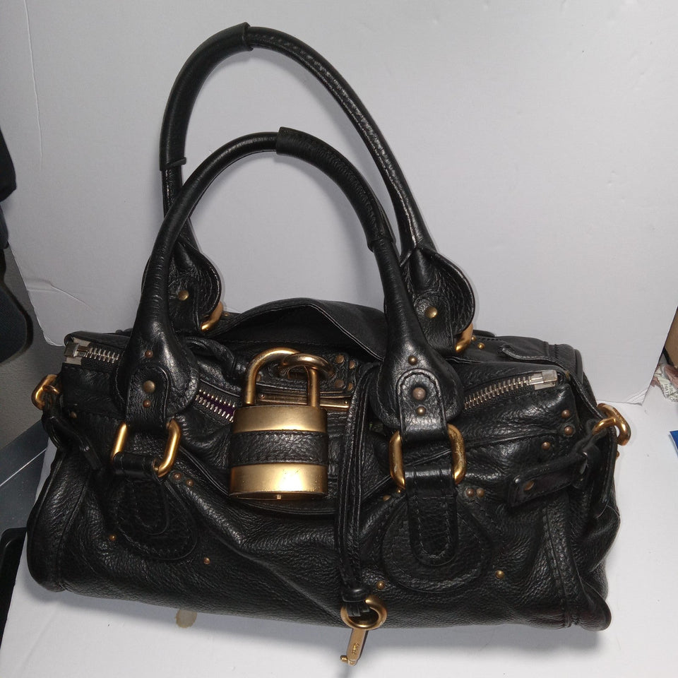 Pre-owned Chloe Handbag Paddington Black with Padlock