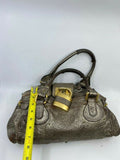 Pre-owned Chloé Brown Leather Metallic Paddington Shoulder Bag – 14" x 7"