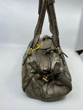 Pre-owned Chloé Brown Leather Metallic Paddington Shoulder Bag – 14" x 7"